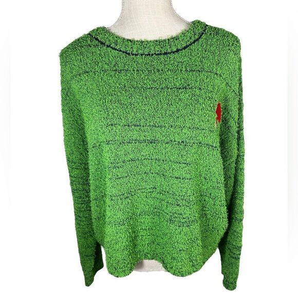 Cider Green & Navy Mushroom Embroidery Textured Gardencore Fairycore Sweater - Picture 6 of 10